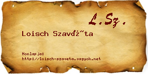 Loisch Szavéta névjegykártya